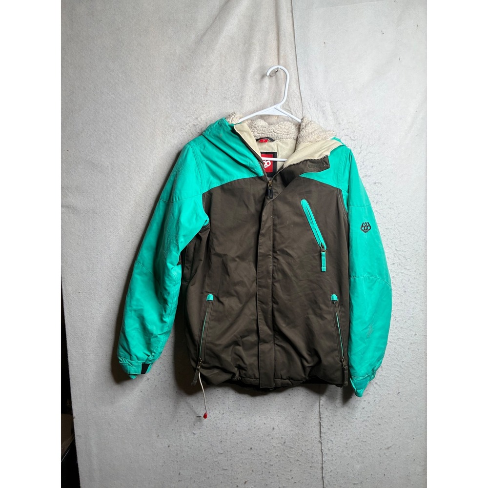 686 Authentic Festival Insulated Jacket Womens Small Brown Teal 10k Waterproof